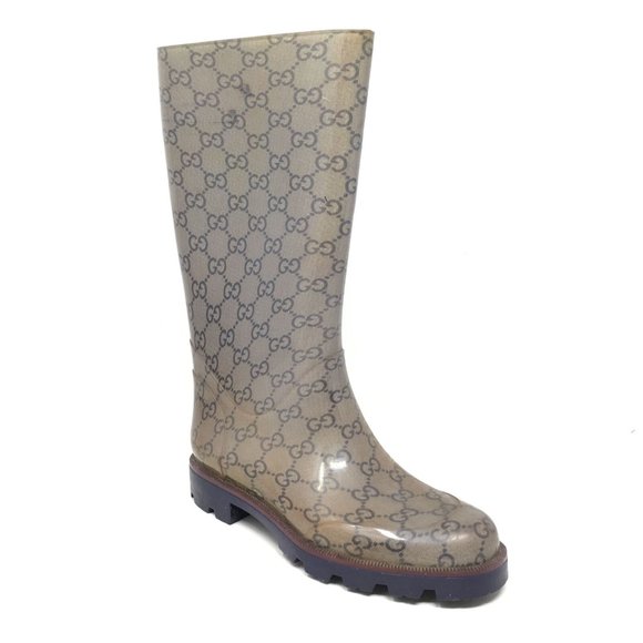 Gucci GG Monogram Rain Boots Shoes Size 35/5 US - Picture 1 of 11